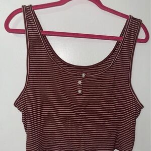 American Eagle Outfitters Brown Striped Tank Top